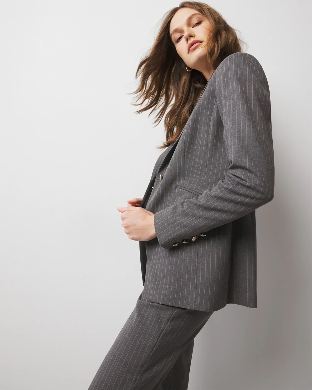WHBM_Pinstripe One Button WHBM_Pinstripe One Button